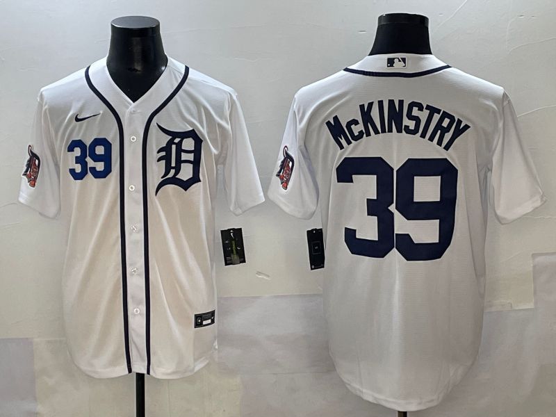 Men 2025 Detroit Tigers 39 Mckinstry White Game Nike MLB Jersey style 4